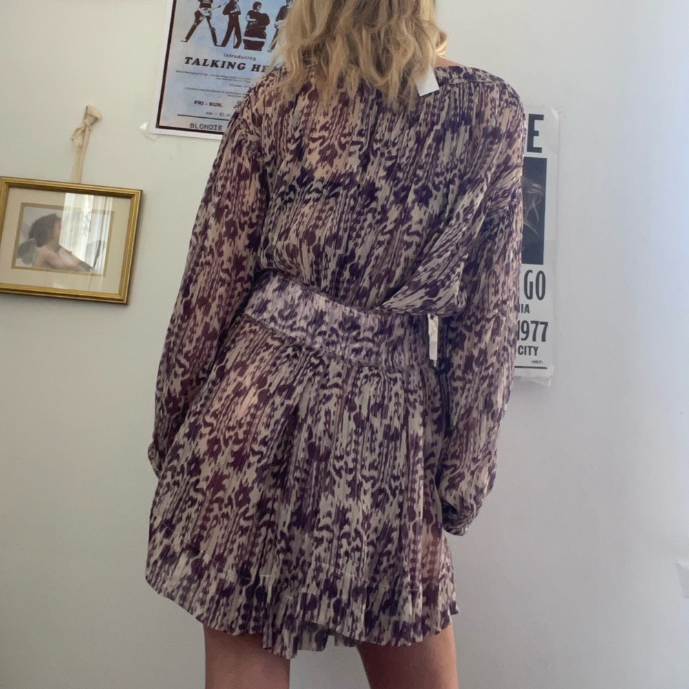 Étoile Isabel Marant purple patterned mini dress luxury designer vintage - Picture 4 of 4